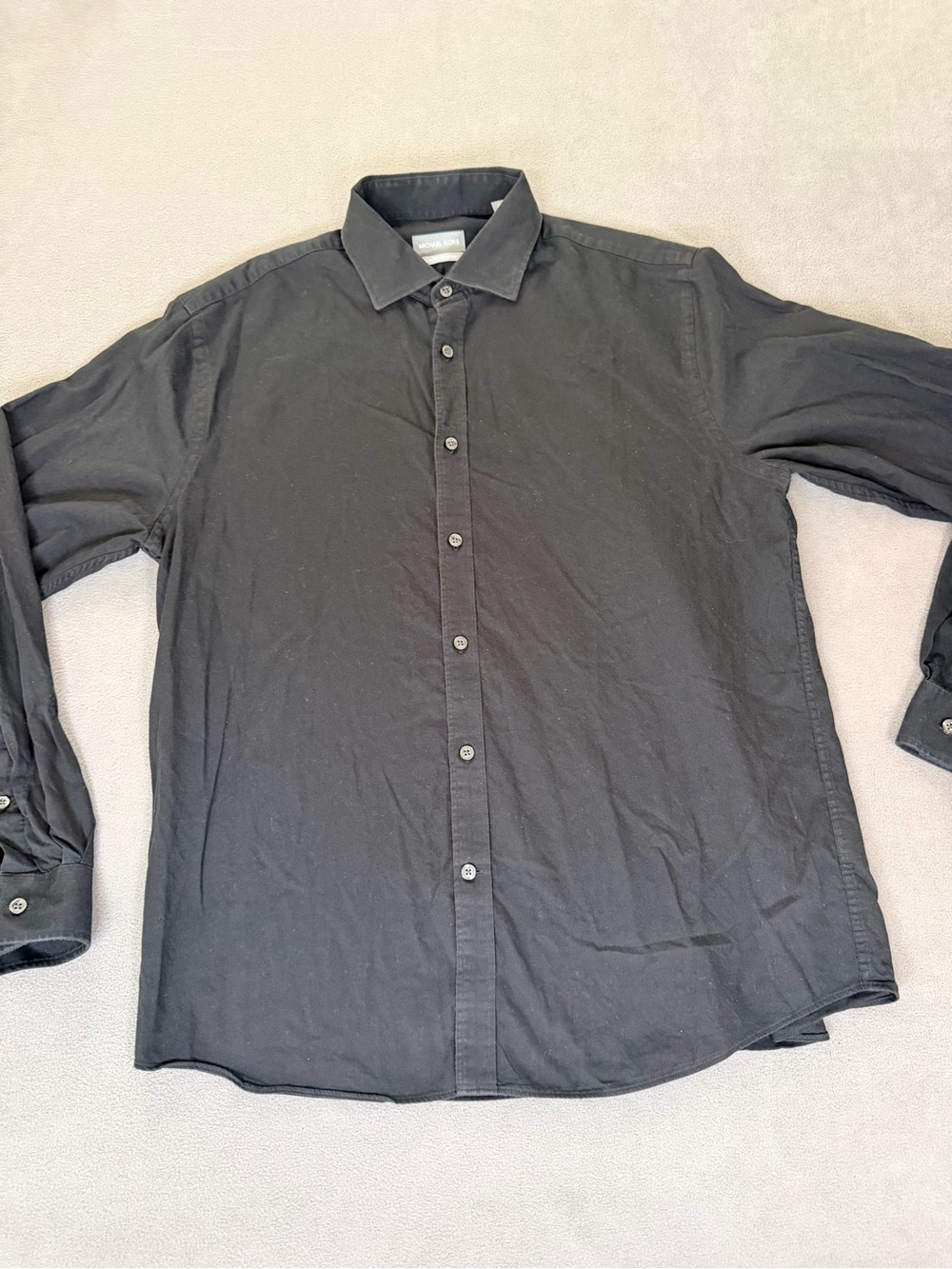 Michael Kors Men's Slim Fit/Stretch Black Button-Down Shirt/Long Sleeve 17 34/35